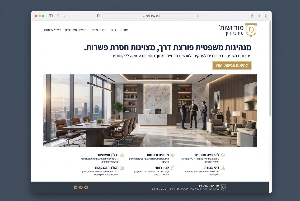 עמוד בית לדוגמה — משרד עו״ד