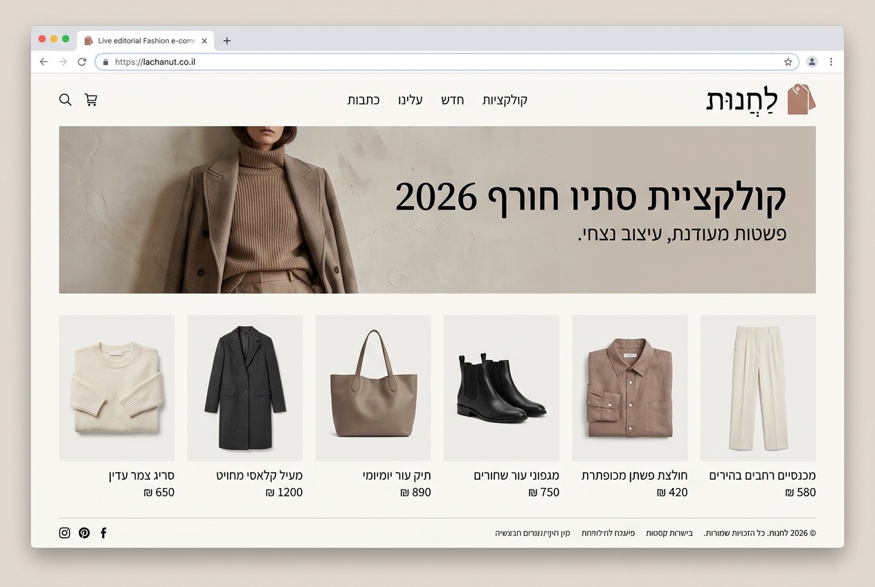 עמוד בית לדוגמה — חנות אונליין